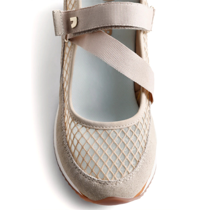 Zapatillas cuña Gioseppo beige de rejilla y cuña forrada kivik - Querol online