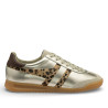 Zapatillas urban Gola torpedo gold con leopard y dark brown mujer