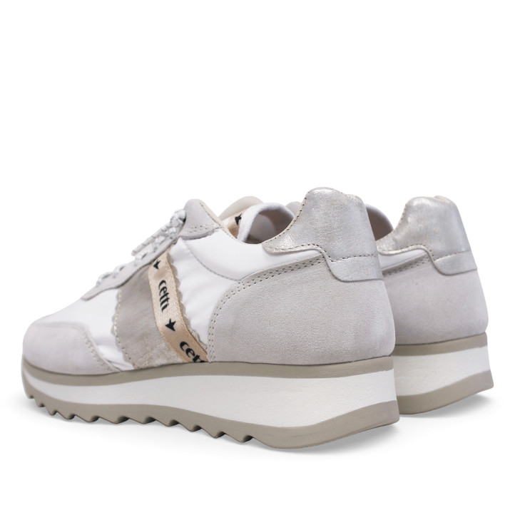 Zapatillas urban Cetti ante mesh blanco con cordón elástico - Querol online