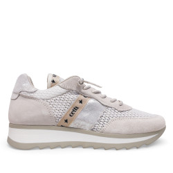 Zapatillas urban Cetti ante rejilla ivory con cordón elástico - Querol online