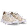 Zapatos planos Amarpies beige calados estilo slip on con suela blanca