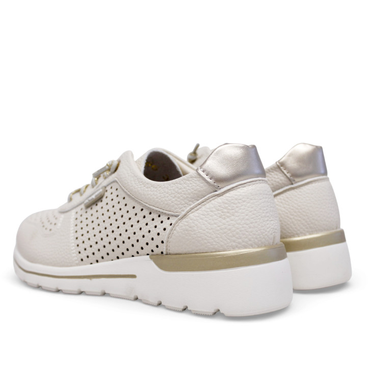 Zapatos cuña Amarpies beige con cuña y cordón elástico slip on - Querol online