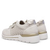 Zapatos cuña Amarpies beige con cuña y cordón elástico slip on