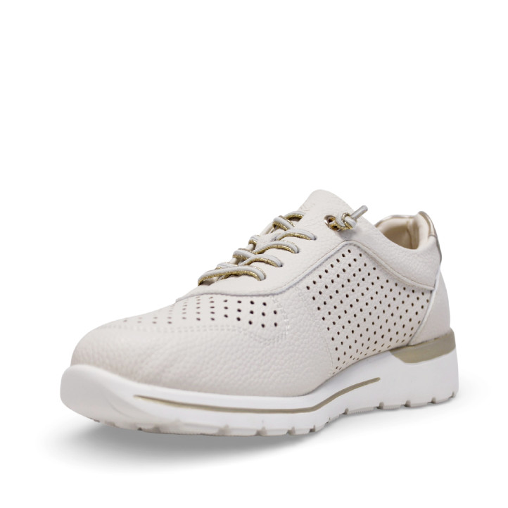 Zapatos cuña Amarpies beige con cuña y cordón elástico slip on - Querol online