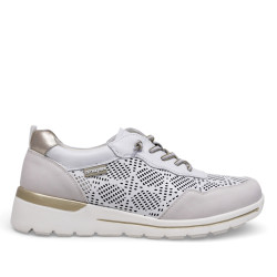 Sabates de falca Amarpies blancs calats amb falta i cordons elàstics slip on - Querol online