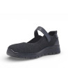 Zapatos cuña Amarpies negros estilo mercedita con velcro y cuña