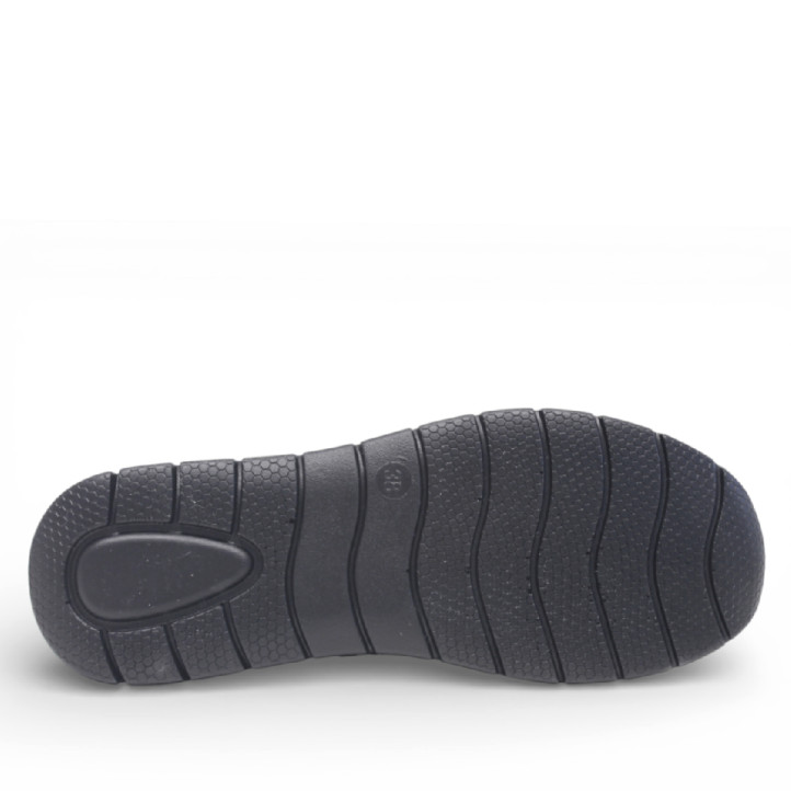 Zapatos cuña Amarpies negros estilo mercedita con velcro y cuña - Querol online