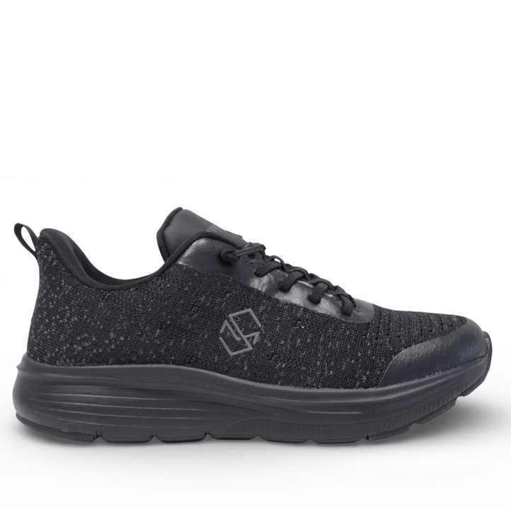 Zapatillas deportivas Mysoft negras con cordones de goma estilo slip on - Querol online