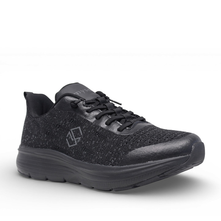 Zapatillas deportivas Mysoft negras con cordones de goma estilo slip on - Querol online