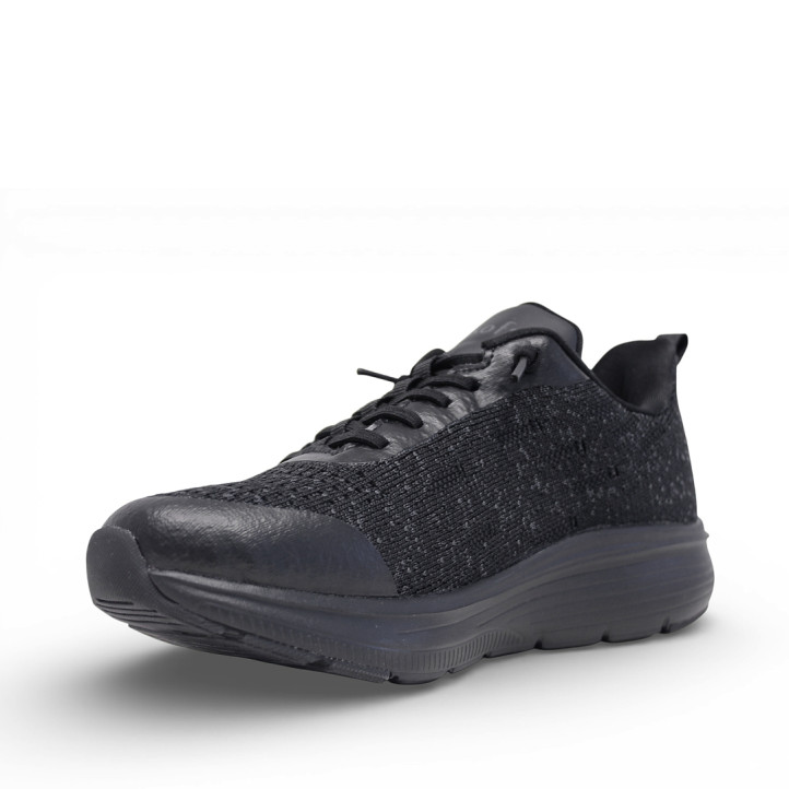 Zapatillas deportivas Mysoft negras con cordones de goma estilo slip on - Querol online