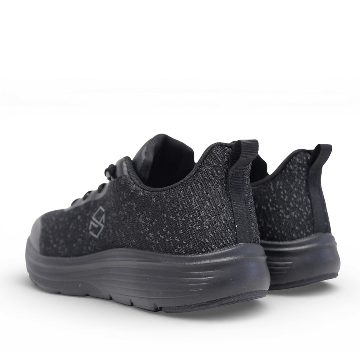 Zapatillas deportivas Mysoft negras con cordones de goma estilo slip on - Querol online