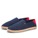 Alpargatas Tommy Hilfiger navy blue de lona con logo bordado - Querol online