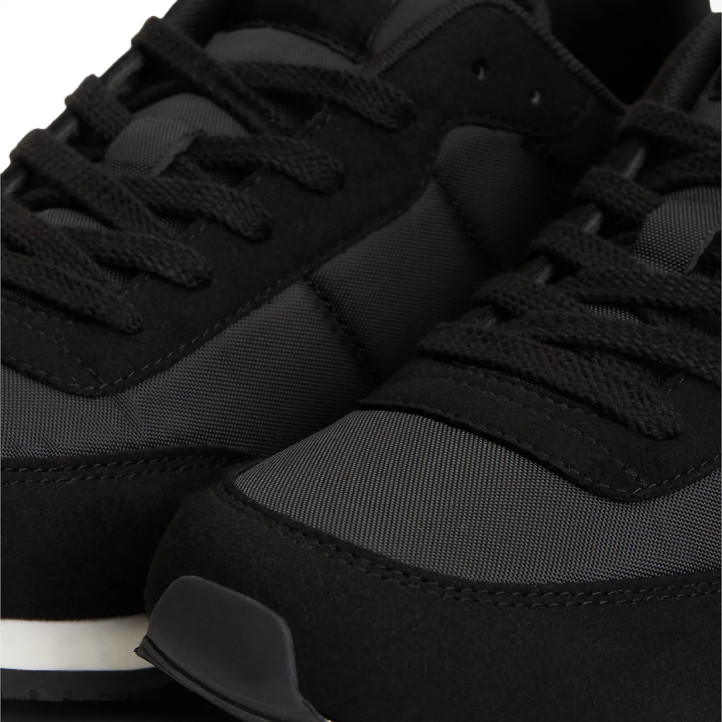 Zapatillas deportivas Tommy Hilfiger negras con logo y diferentes texturas - Querol online