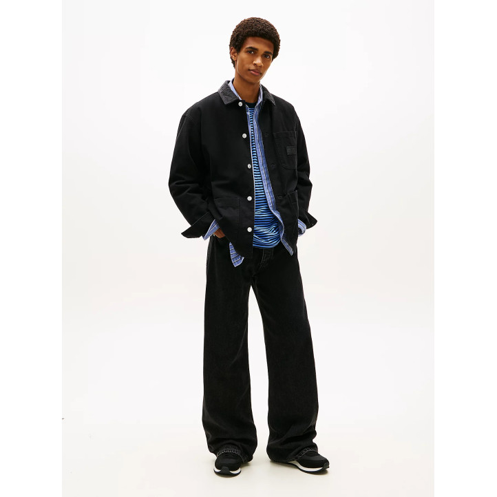 Sabatilles esportives Tommy Hilfiger negres amb logo i diferents textures - Querol online