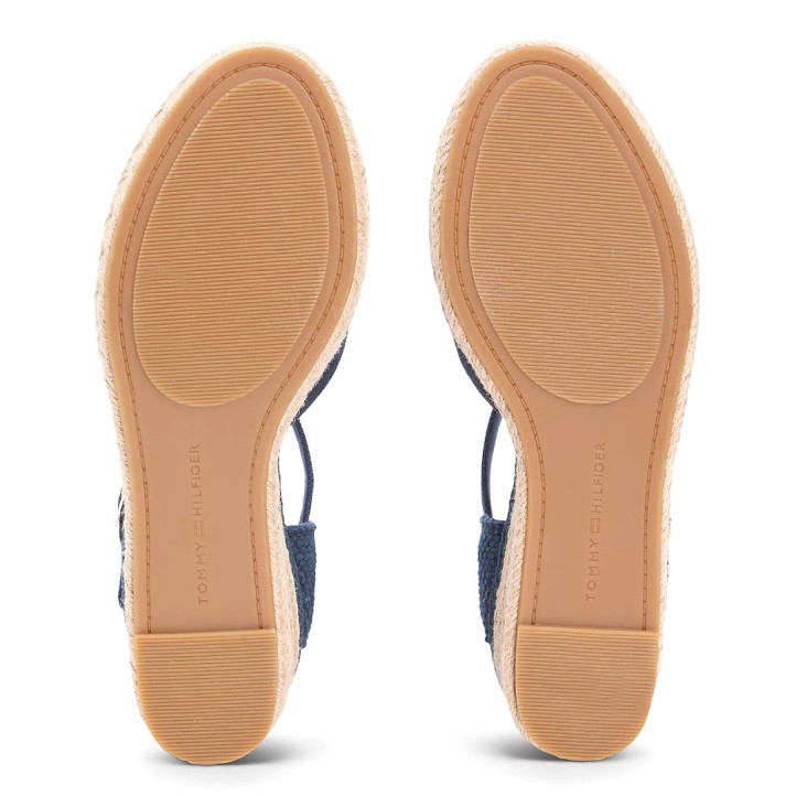 Espardenyes falca Tommy Hilfiger azules de lona amb falca baixa - Querol online