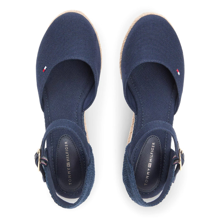 Espardenyes falca Tommy Hilfiger azules de lona amb falca baixa - Querol online