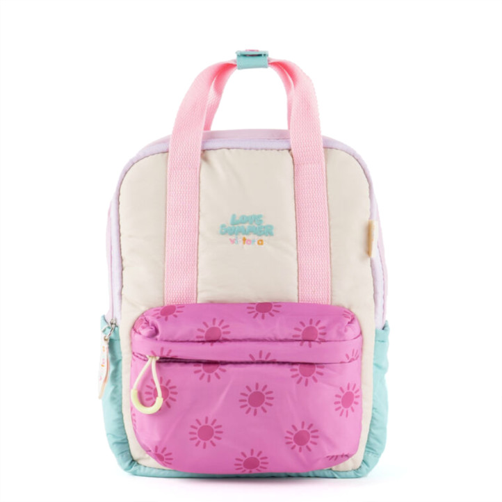 Mochilas Victoria rosa nylon love - Querol online