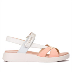 Sandalias cuña Wonders mar pastel con tiras cruzadas de piel - Querol online