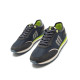 Zapatillas deportivas Mustang joggo classic azules con detalles verde lima retro running - Querol online