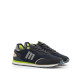 Zapatillas deportivas Mustang joggo classic azules con detalles verde lima retro running - Querol online