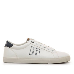 Zapatillas deportivas Mustang aria blancas y azules con logo perfilado - Querol online