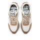 Zapatillas urban Mustang zinc blancas y beige con detalles verdes y suela tipo trail - Querol online