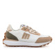Zapatillas urban Mustang zinc blancas y beige con detalles verdes y suela tipo trail - Querol online