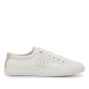 Zapatillas urban Mustang aria blancas con detalles rosas y logo perfilado