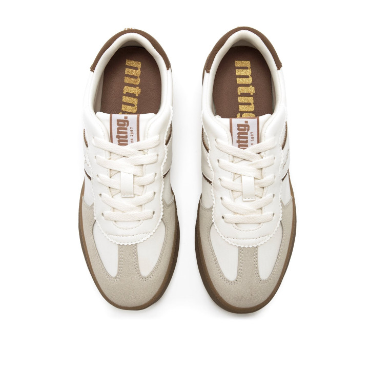 Zapatillas urban Mustang roy beige y marrones con suela caramelo - Querol online