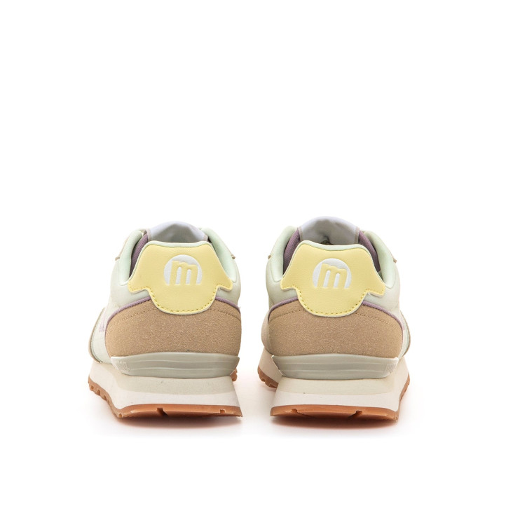 Zapatillas urban Mustang joggo classic menta con detalles beige - Querol online