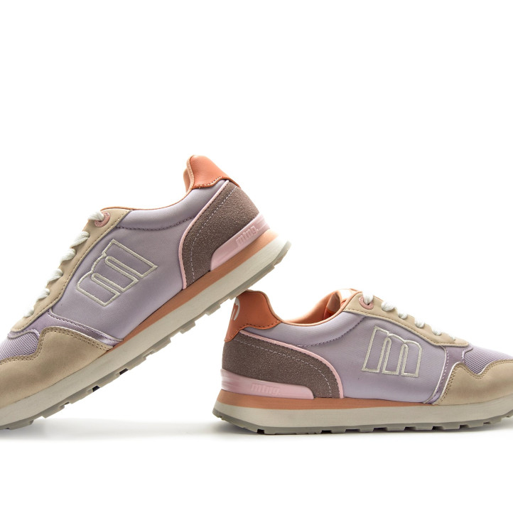 Zapatillas urban Mustang joggo classic malva con detalles arena - Querol online