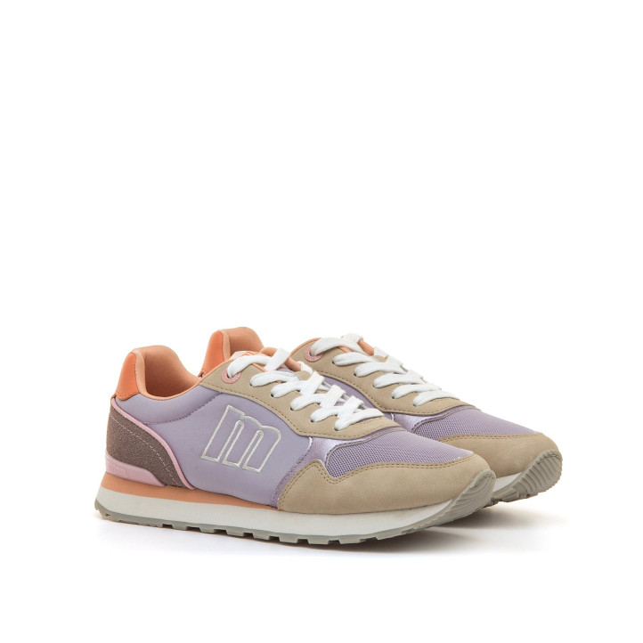 Zapatillas urban Mustang joggo classic malva con detalles arena - Querol online
