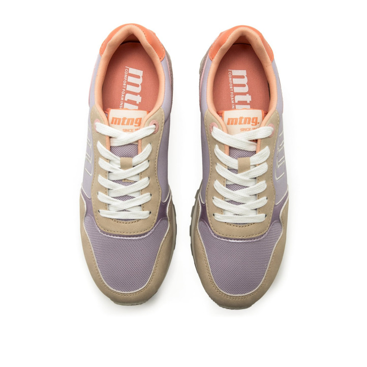 Zapatillas urban Mustang joggo classic malva con detalles arena - Querol online