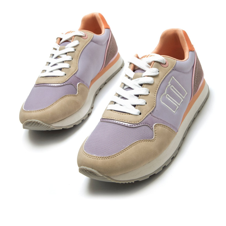 Sabatilles urban Mustang joggo classic malva amb detalls sorra - Querol online