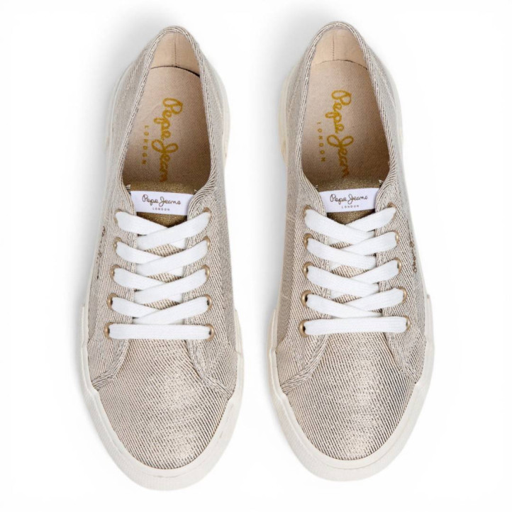 Sabatilles lona Pepe Jeans brady party daurades - Querol online