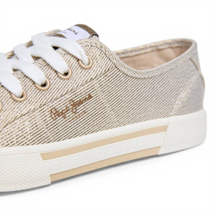 Zapatillas lona Pepe Jeans brady party doradas - Querol online