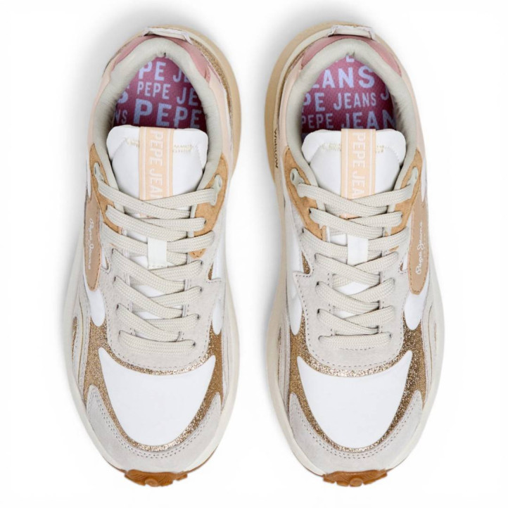 Zapatillas urban Pepe Jeans winslow glitter beige - Querol online
