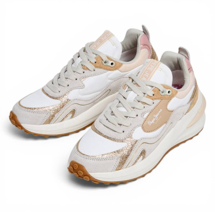 Sabatilles urban Pepe Jeans winslow glitter beix - Querol online