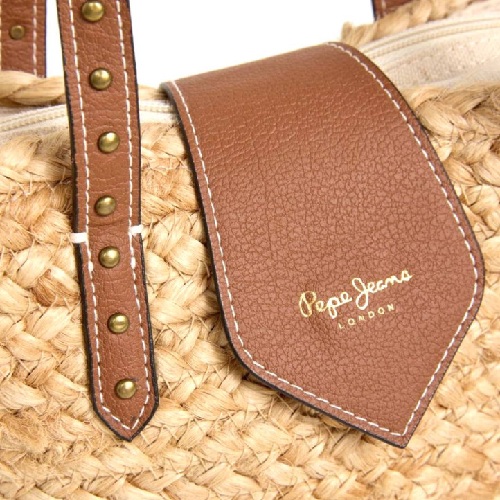 Bolso Pepe Jeans phebi coast estilo capazo de rafia - Querol online