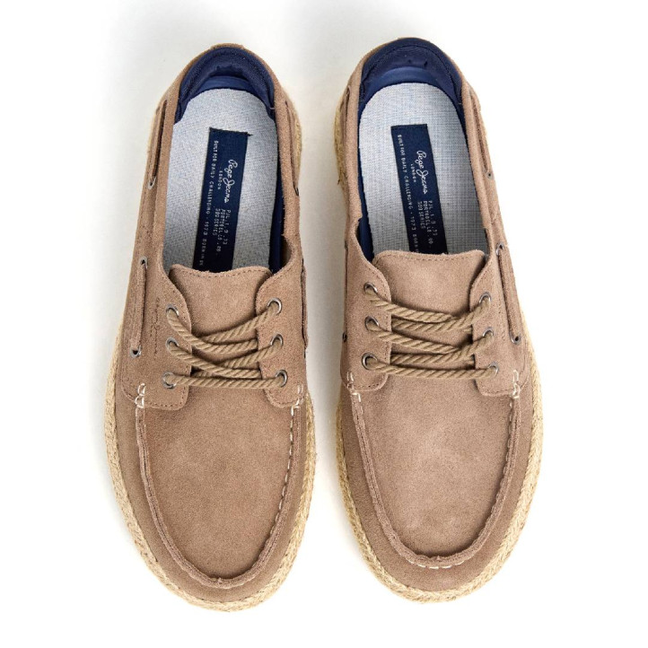 Zapatos sport Pepe Jeans porto deck marrones estilo náutico - Querol online