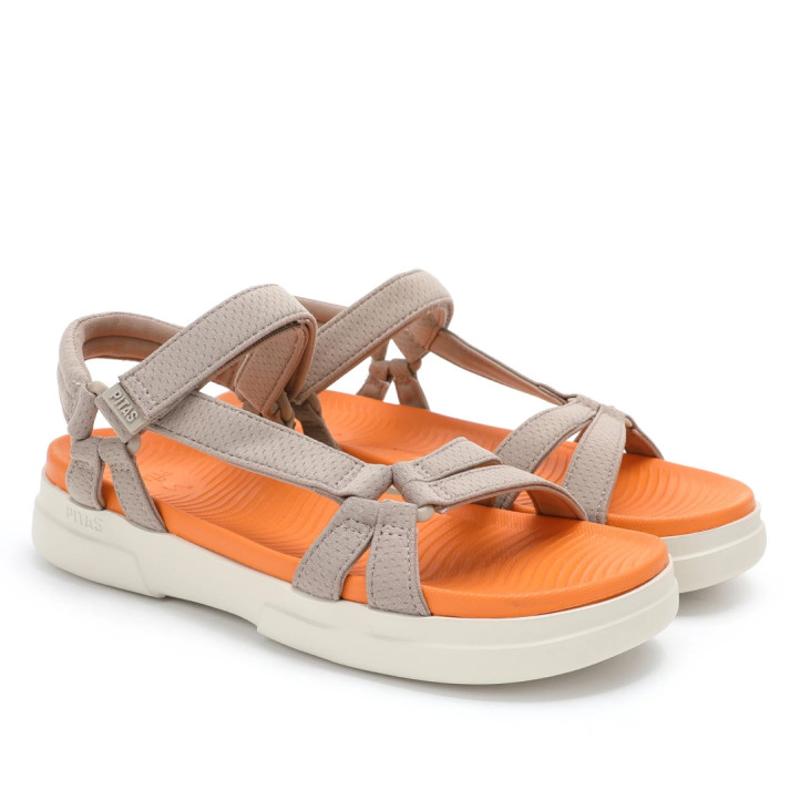 Sandalias plataformas Walk in Pitas claire taupe estilo sport - Querol online