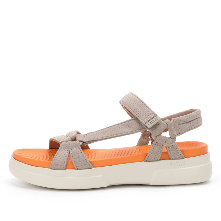 Sandalias plataformas Walk in Pitas claire taupe estilo sport - Querol online