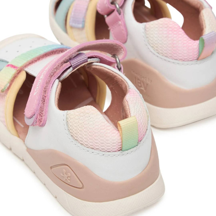 sandalias Biomecanics 262111 blancas con doble velcro y efecto tie dye - Querol online