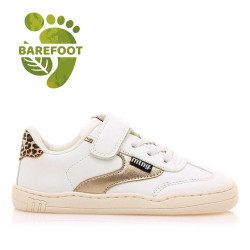 Zapatillas deporte Mustang free blancas y rosa metalizado con animal print barefoot - Querol online