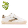 Zapatillas deporte Mustang free blancas y rosa metalizado con animal print barefoot