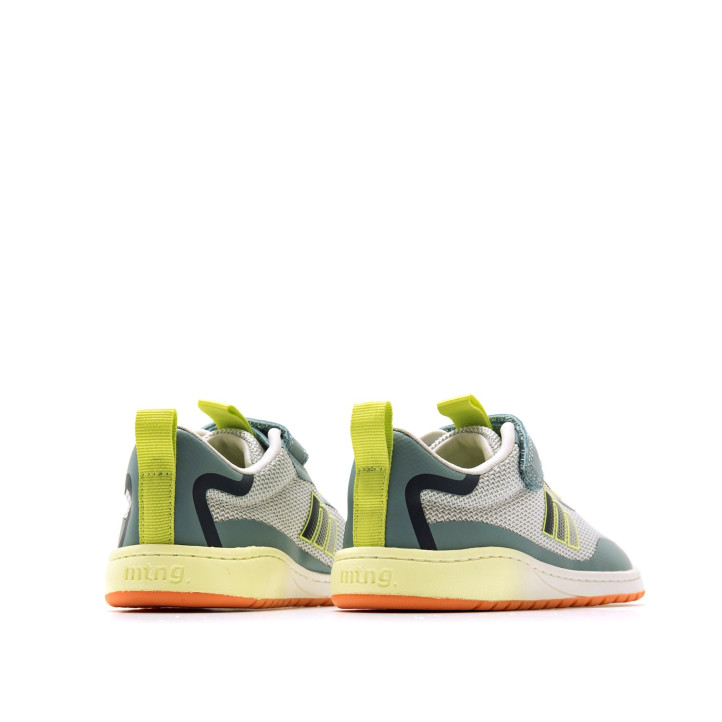 Zapatillas deporte Mustang free grises con detalles en verde y amarillo barefoot - Querol online