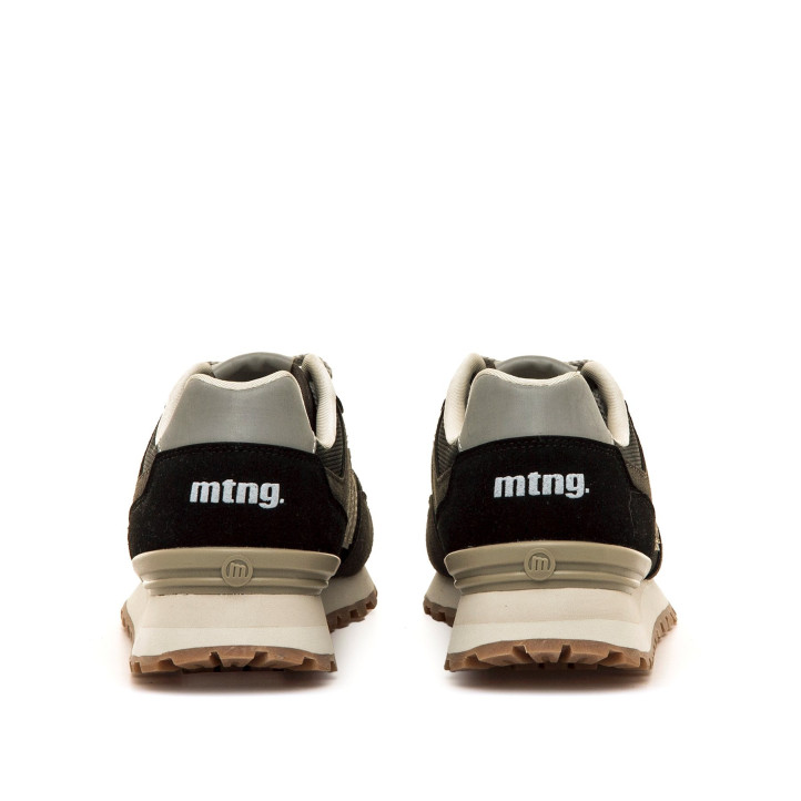 Zapatillas deportivas Mustang joggo track negras y verde kaki de inspiración retro - Querol online