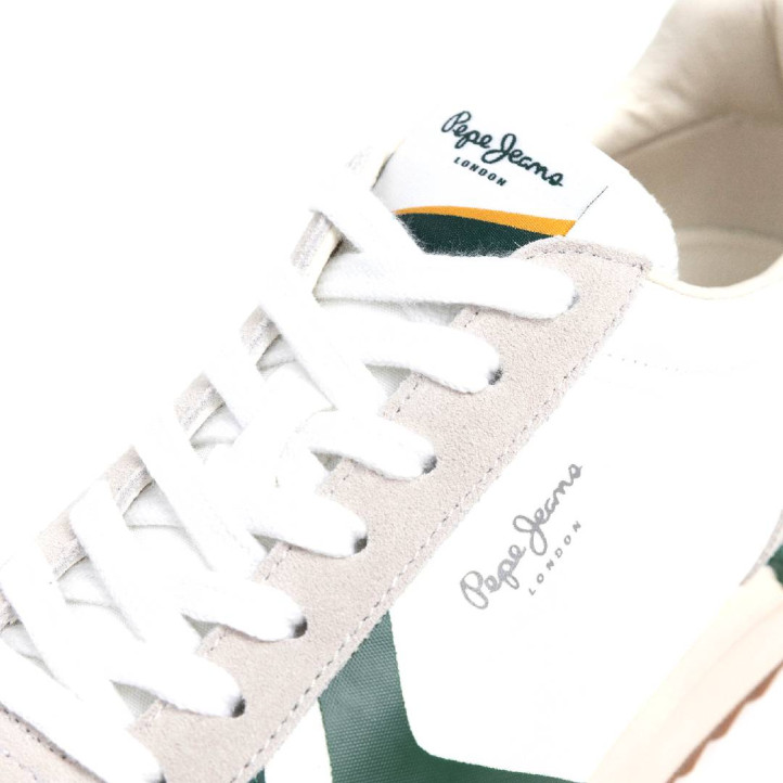 Sabatilles esportives Pepe Jeans marvin road blanques amb detalls verds - Querol online
