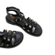Sandalias planas Porronet chloe negras estilo romano de piel - Querol online
