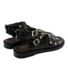 Sandalias planas Porronet chloe negras estilo romano de piel